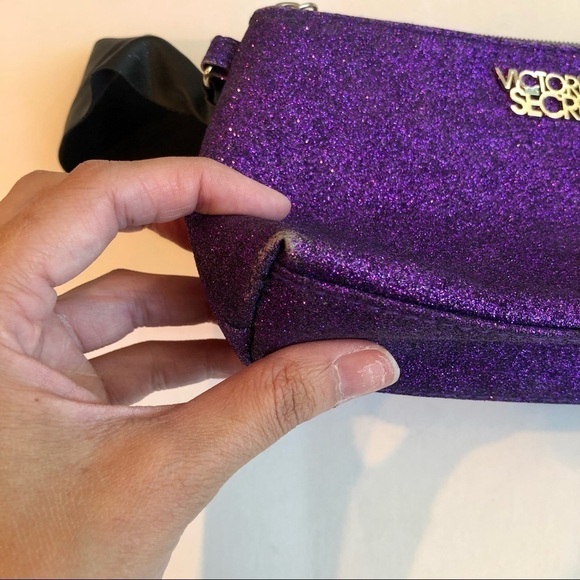 Victoria’s Secret Purple Sparkle Pouch Makeup Bag - Picture 3 of 5